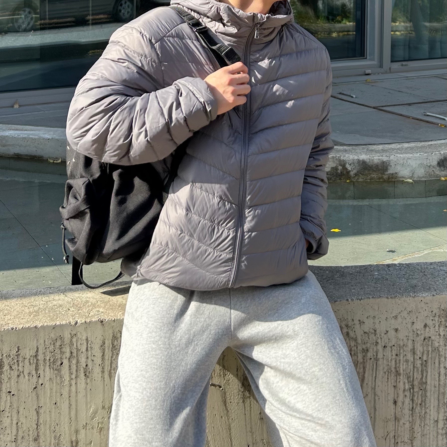 후드경량패딩남성 런닝패딩 남성퀼팅점퍼 깔깔이패딩 - 상세 이미지 5
