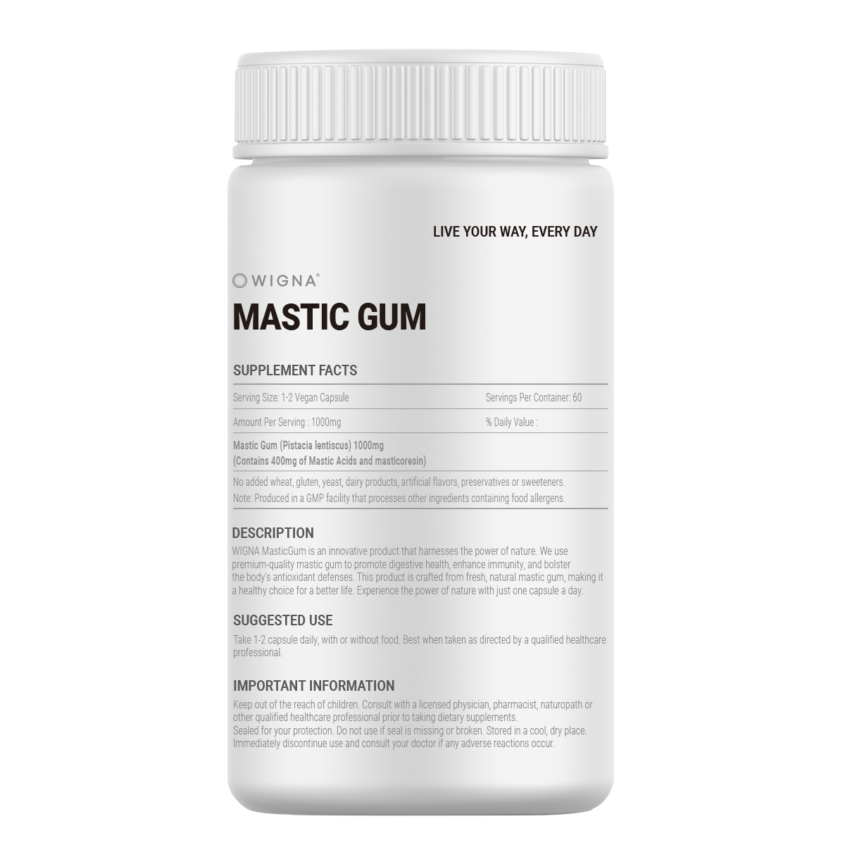 위그나 호주산 고함량 지중해 매스틱검매스틱검 10000 천연나무진액 500mg x 60캡슐 - 상세 이미지 3