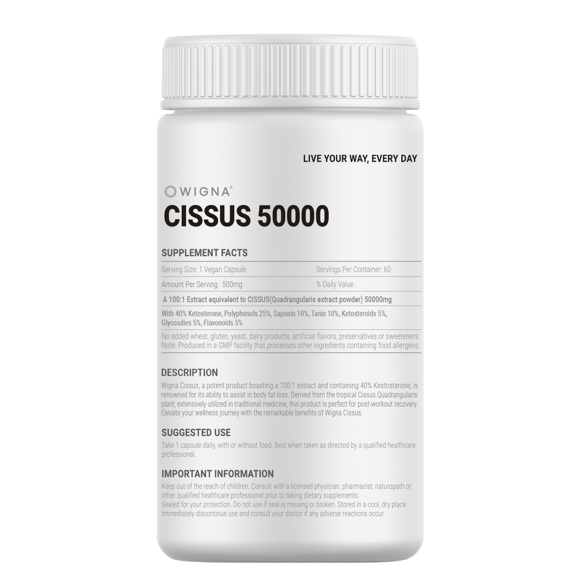 위그나 호주산 시서스 50000 위드 40% 케토스테론 500mg x 60 캡슐 - 상세 이미지 3