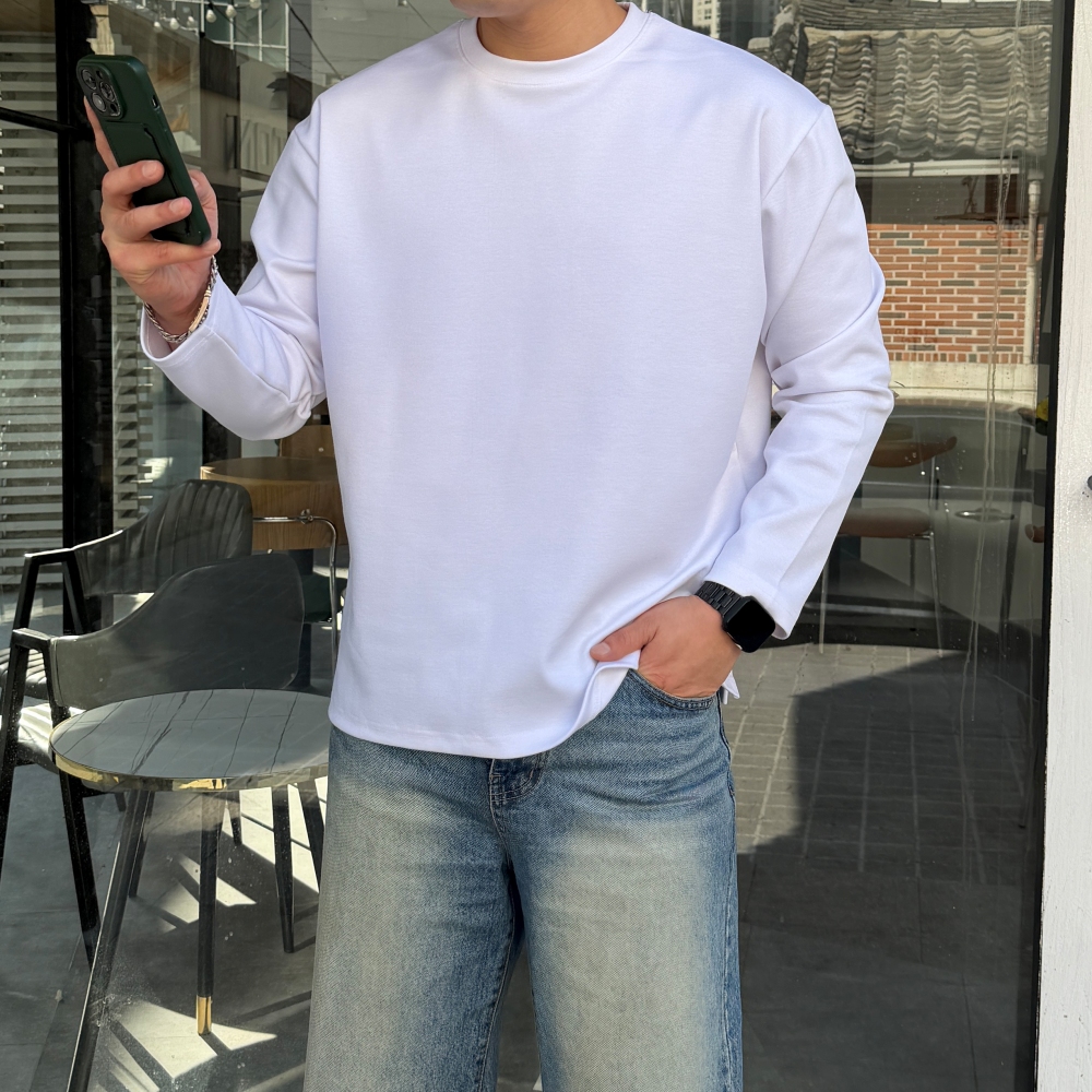 무지긴팔티 남자레이어드티 두꺼운티셔츠 - 상품 이미지