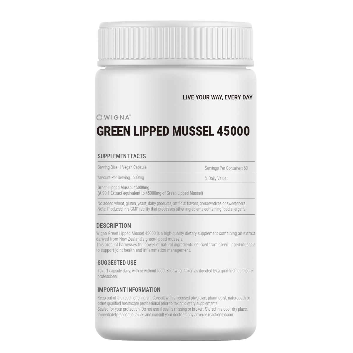 위그나 뉴질랜드 초록입홍합 45000 500mg x 60캡슐 - 상세 이미지 3