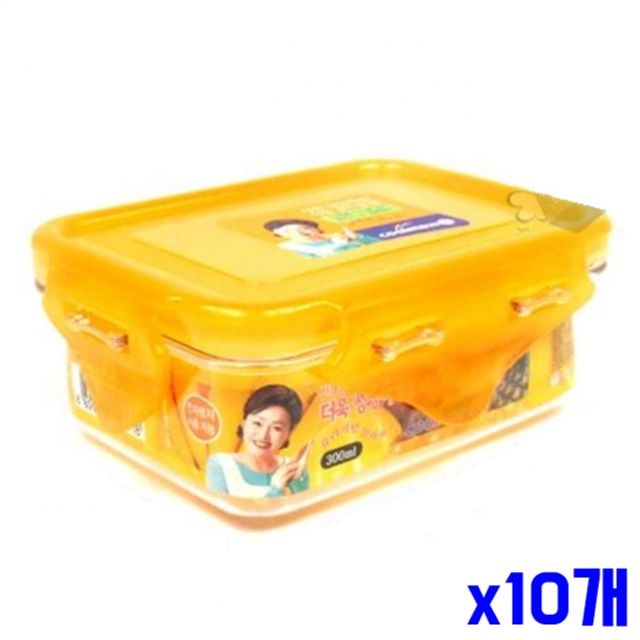 플라스틱 간편용기 직사각 300ml x10개 보관용기 - 상품 이미지