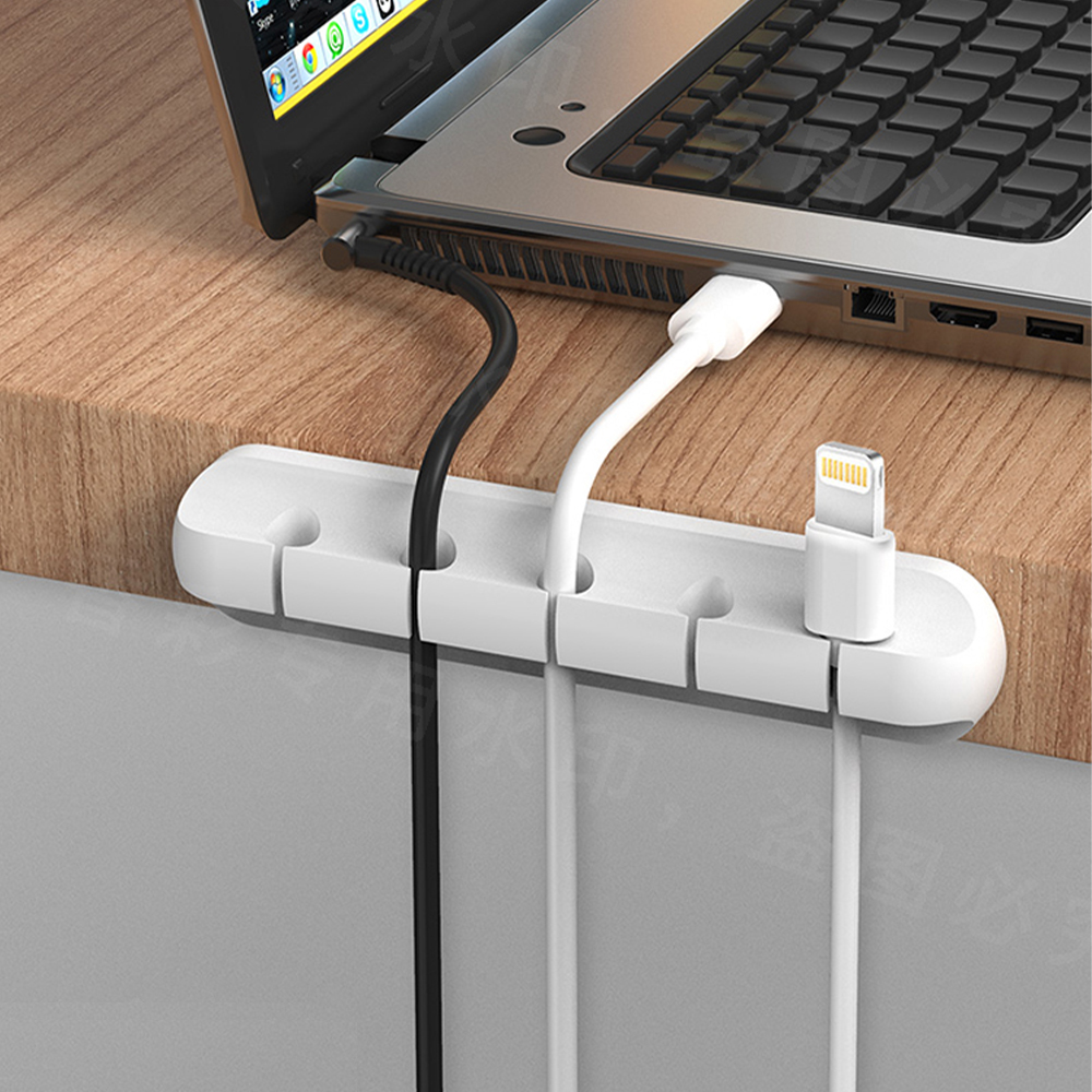 충전선 케이블 고정 홀더 책상 전선 휴대폰 핸드폰 USB 선 충전기 줄 정리 3구 1개 - 상세 이미지 2