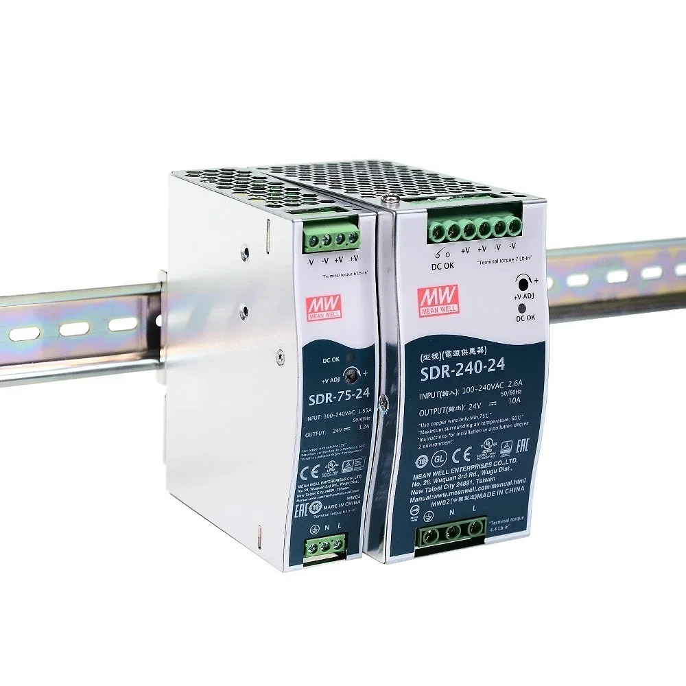 MEAN WELL -새 SDR-75-24 SDR-75-12 SDR-120-24 SDR-120-12 SDR-240-24 SDR-240-12 SDR-480-24 12V 24V 48V