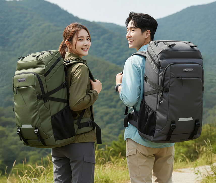 여바라 배낭여행 대용량 백팩 가방 출장 대학생 직장인 대형 해외여행 그레이 - 상세 이미지 2