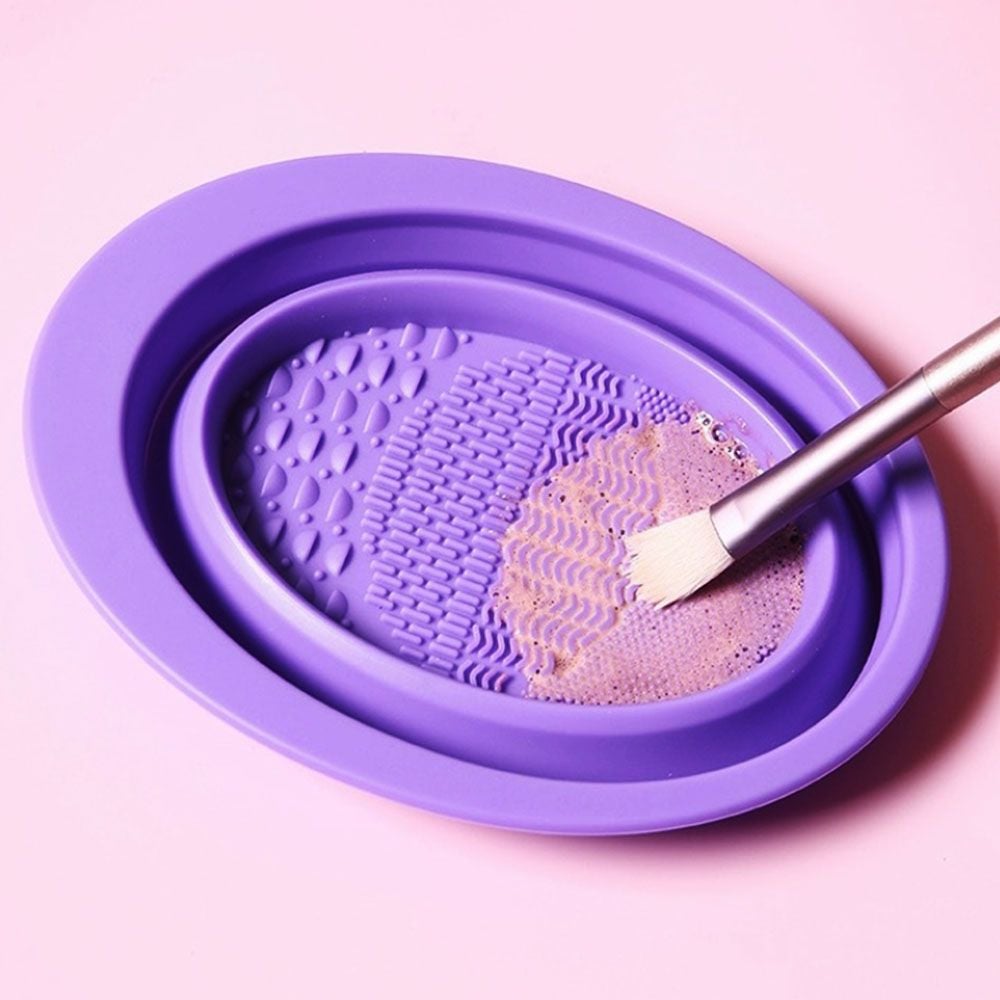 메이크업 브러쉬 실리콘세척판 퍼플 - 상품 이미지