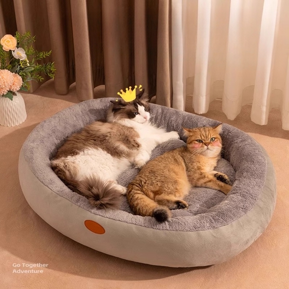 고양이 강아지 침대 반려동물 사계절 방석 미끄럼방지 매트 브라운 M 60x48cm 중형 - 상세 이미지 4