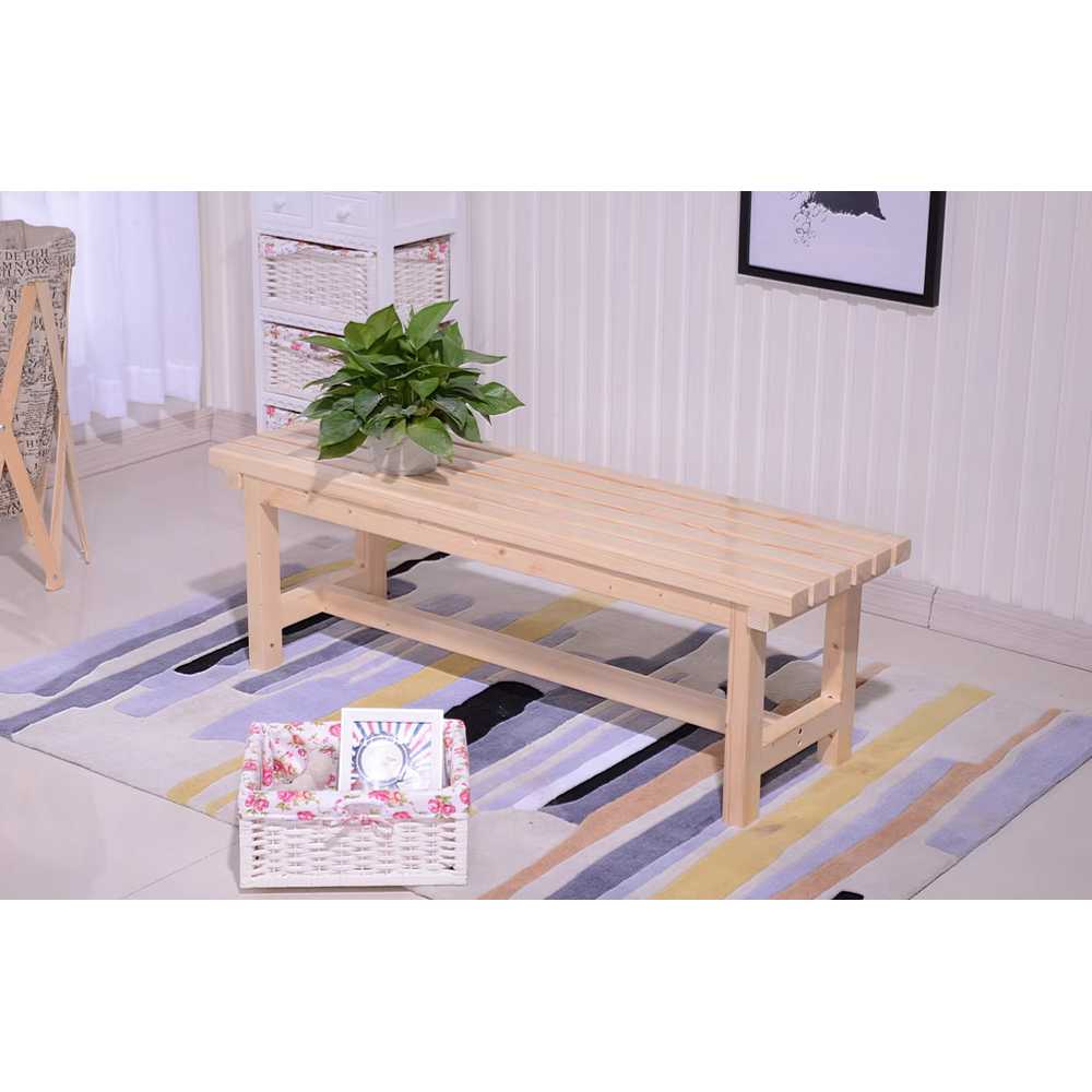 사우나 벤치 방수 원목 휴식용 좌식 벤치의자 대기실 탄화 150x35x40cm - 상세 이미지 4