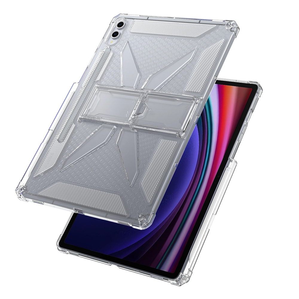 갤럭시탭 S10 플러스 갤럭시탭S9+ 케이스 범퍼 클리어 거치대 S펜 수납 퓨어엑스 투명, 탭 S10+/S9+ - 상세 이미지 3