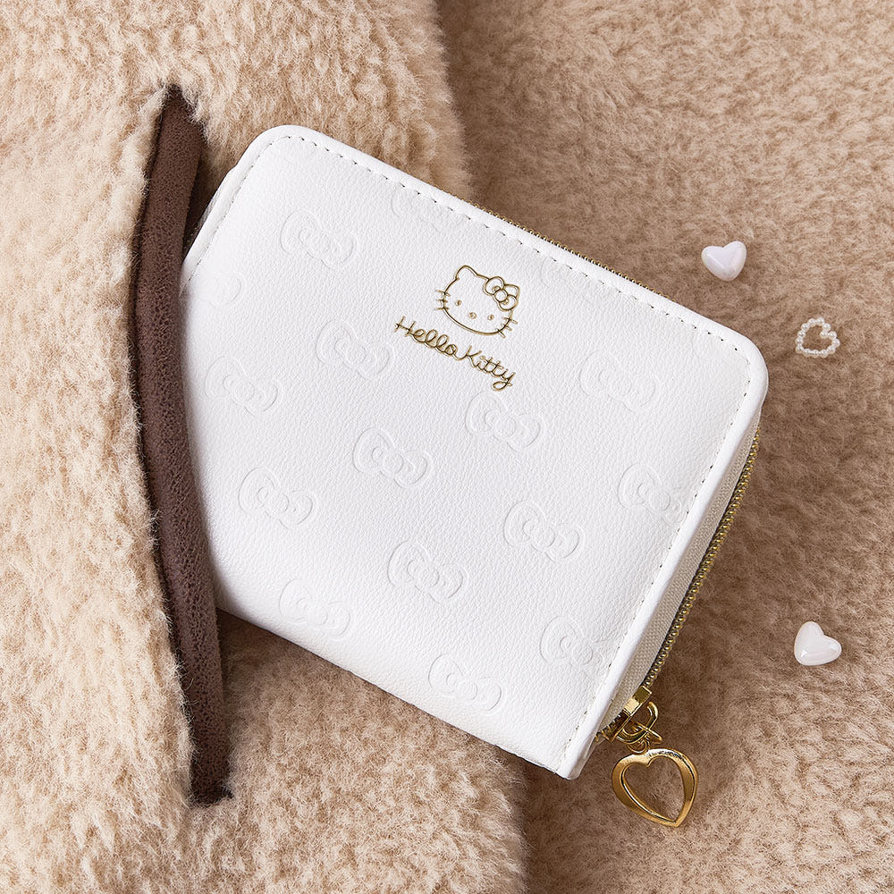 산리오 헬로키티 컴팩트 포토지갑 반지갑 아이보리 지갑 : 누누네 잡화점