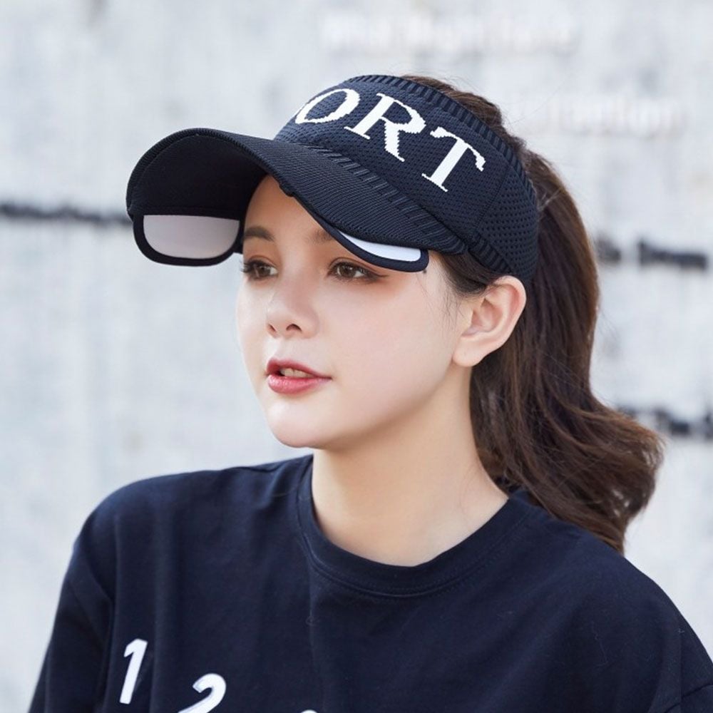 골프 선바이저 파크 모자 길이조절 썬캡 자외선차단 스포츠 햇빛가리개 블랙 - 상세 이미지 2