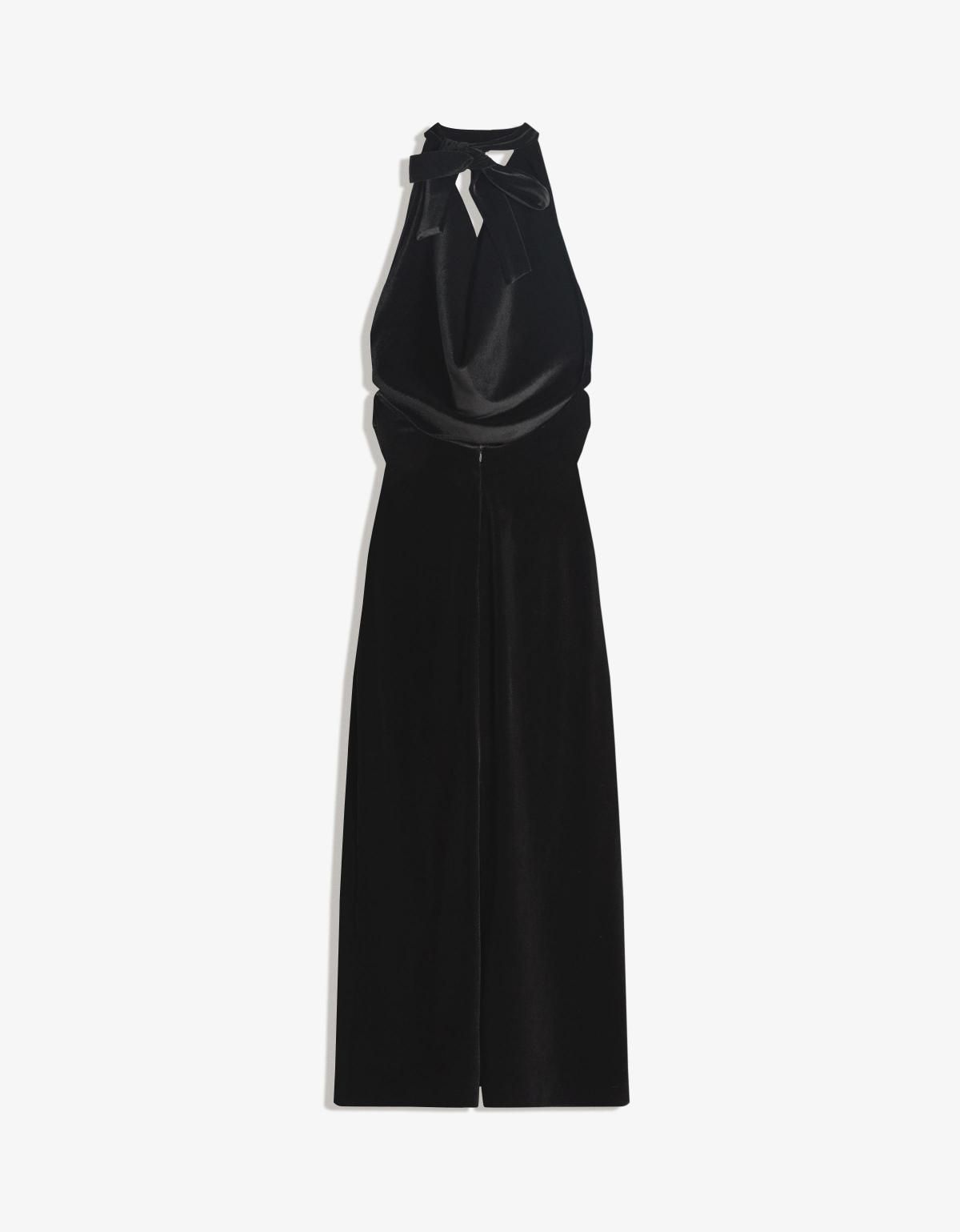 버쉬카 벨벳 터치 드레이프 미디 원피스 5765/692 BLACK - 상세 이미지 2