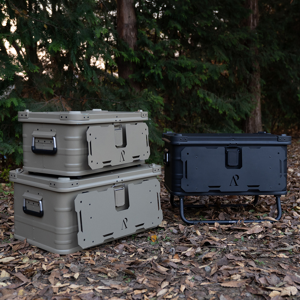 아필 강화 알루미늄 택티컬 멀티 수납 감성 캠핑박스 30L, 블랙