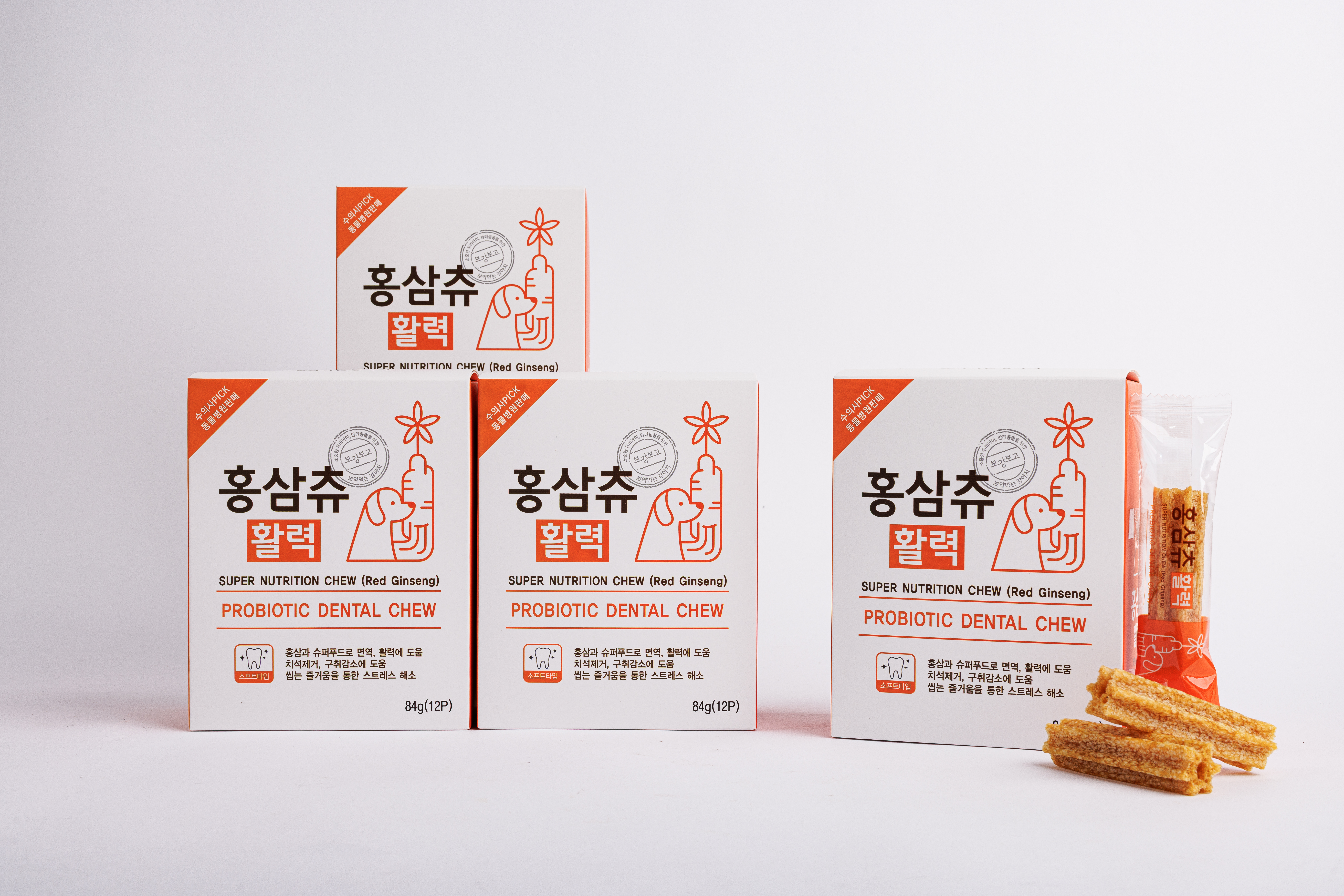 보약먹는 강아지 가수분해껌 개껌 양치 덴탈 치석제거 간식 홍삼츄 4 - 상품 이미지