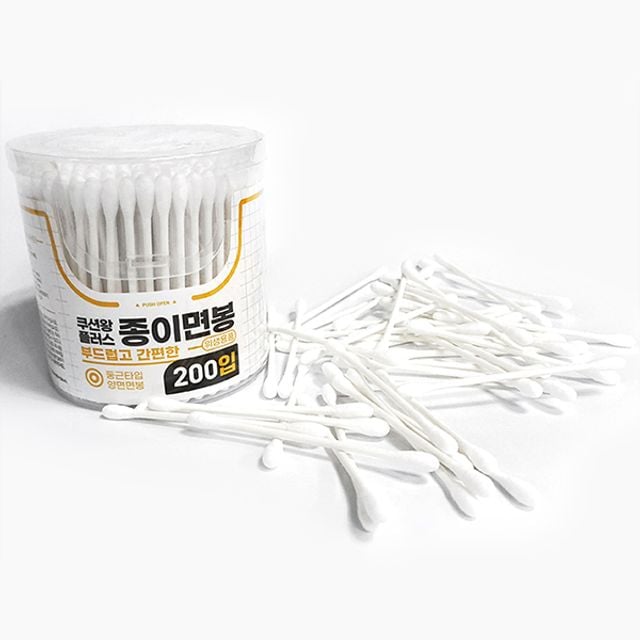10개입 종이면봉 쿠션왕 플러스 200P 케이스형 - 상품 이미지