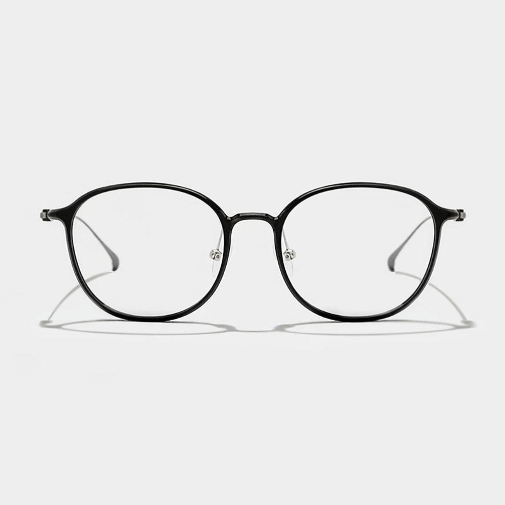 아키하루 6583 얼굴형에맞는 가벼운 티타늄 뿔테안경 남자 여자 블루라이트차단 울템 안경