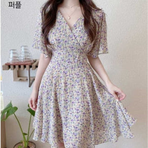 화사한 원피스 비치 드레스 휴양지룩 소개팅 원피스 꽃무늬 원피스 착용 후기 | 사이즈/핏 총정리 - 상품 이미지 4