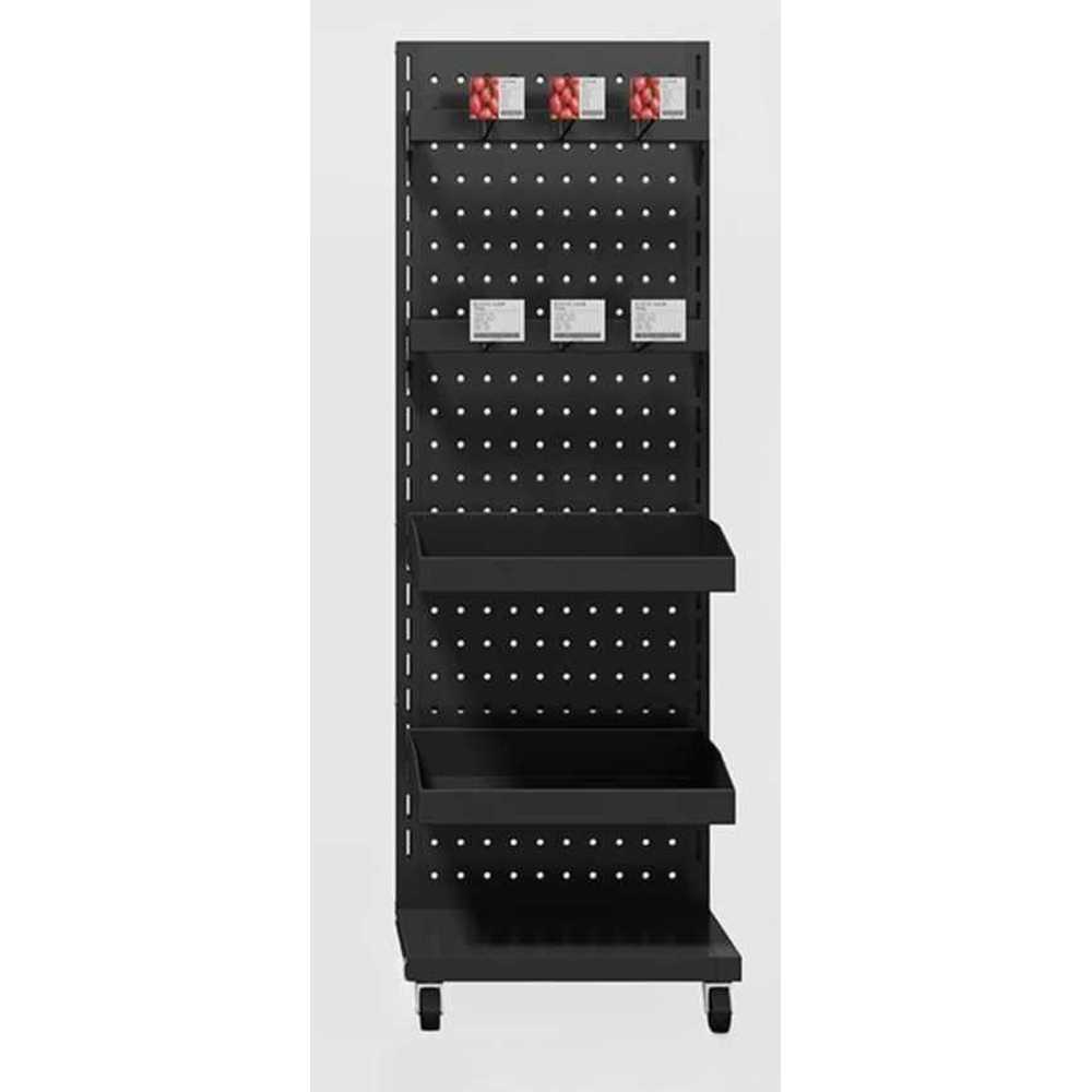 타공판 진열대 걸이대 전시대 디스플레이 스탠드 소품 40x30cm 2단+2행거 - 상품 이미지