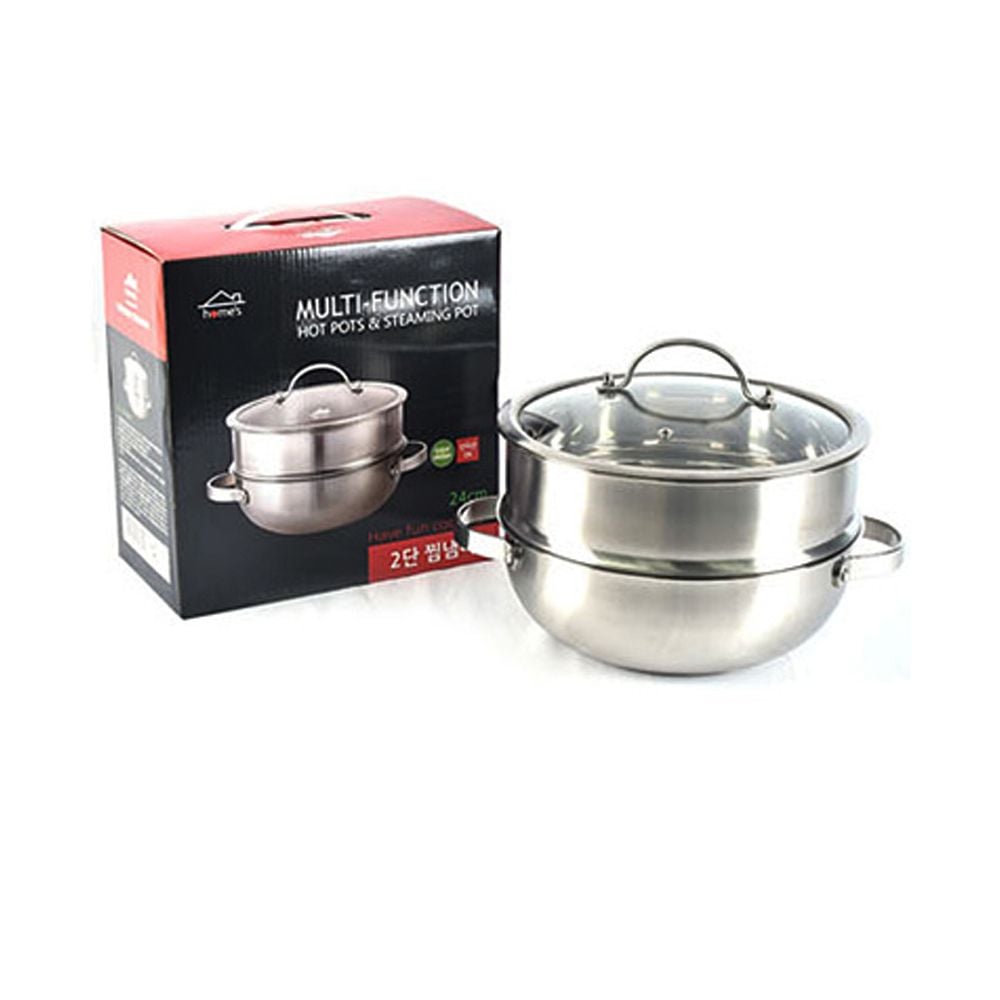인덕션겸용 2단 스텐 찜기 (26cm) - 메인 이미지