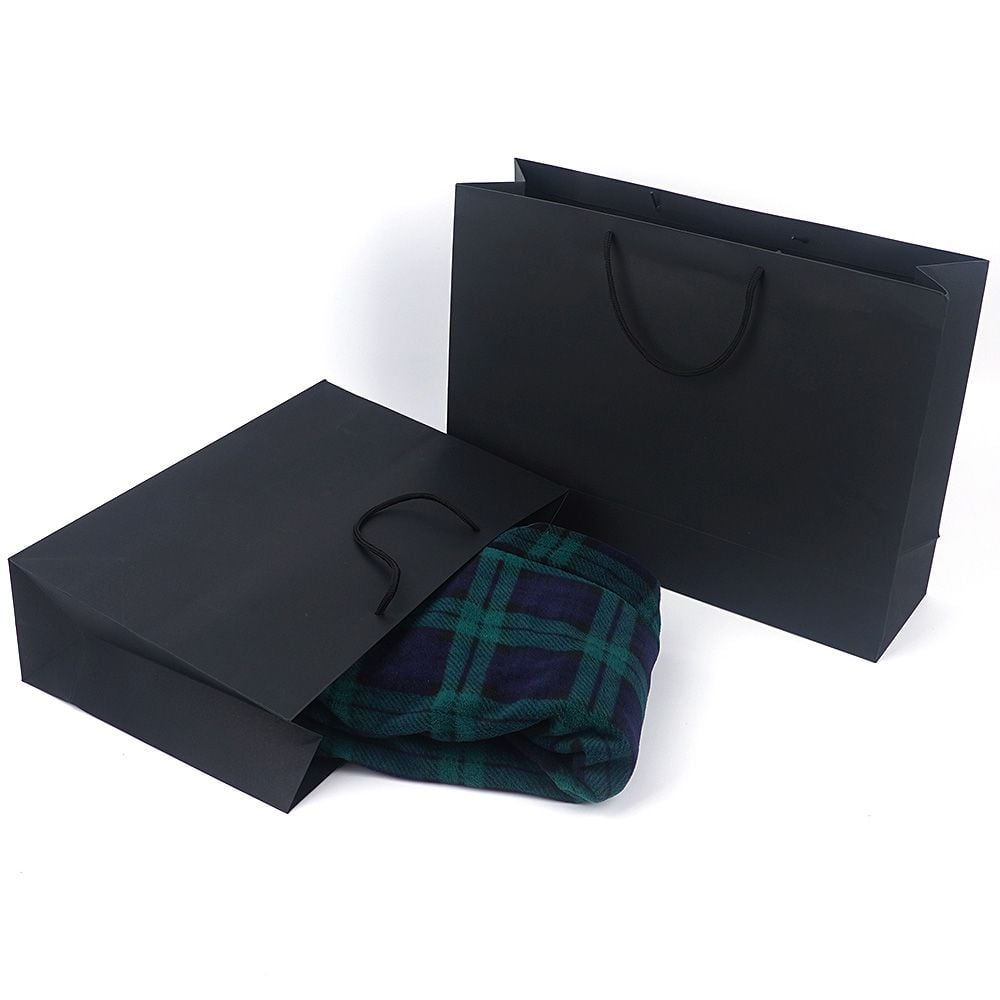 블랙 종이백 대형 쇼핑백 직사각 40x28cm - 상품 이미지