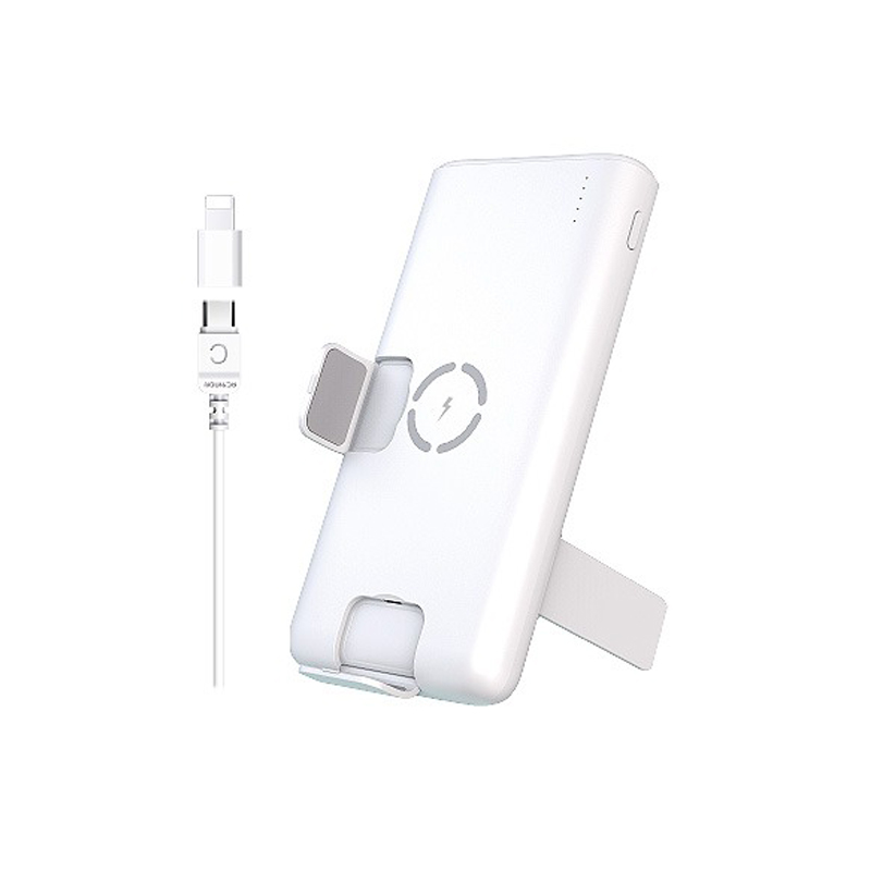 무선충전 보조배터리10000 PD22.5W  CtoUSB 거치대 8핀젠더 각인 컬러 인쇄 - 상품 이미지