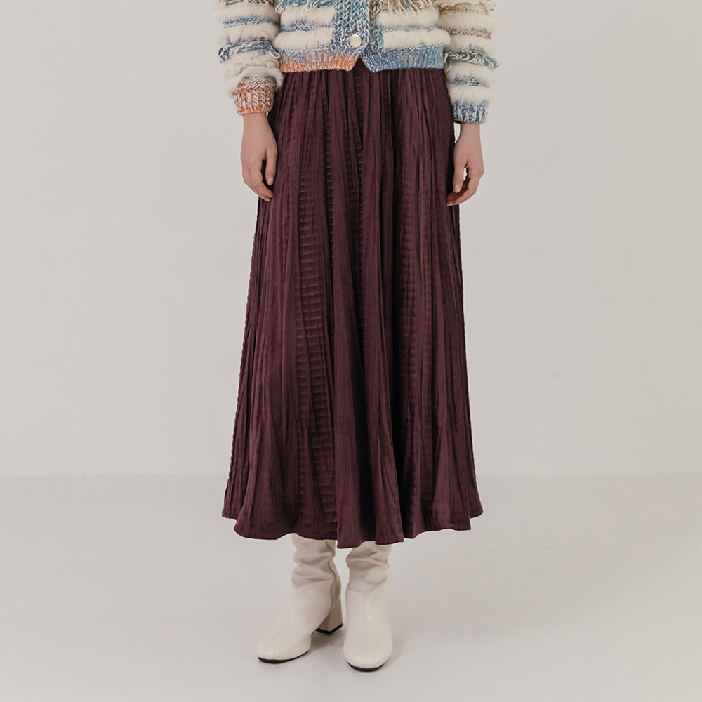 내추럴 주름 포인트 밴딩 스커트 2color - 상품 이미지