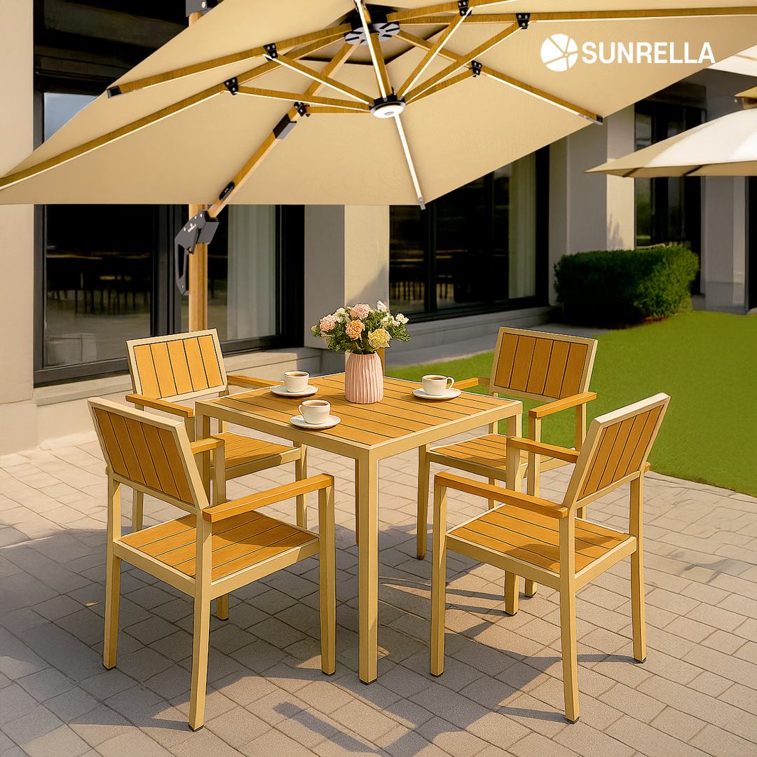 썬랠라 야외테이블 세트 파라솔 테라스 정원 야외용 철제 카페 테이블