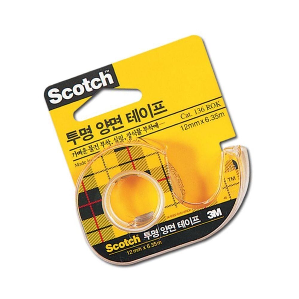 (세트)3M스카치 투명 양면테이프136 12mm x 6.35m12개 - 메인 이미지