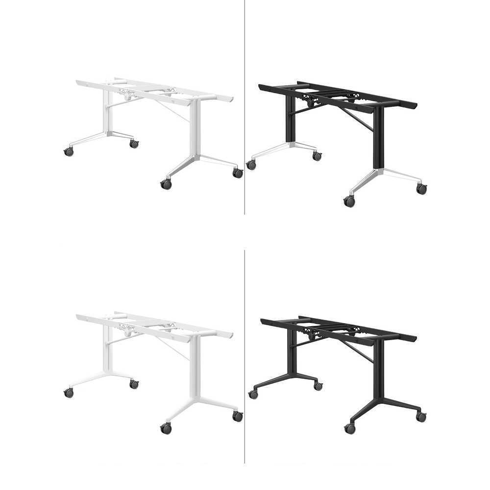 접이식 회의 테이블 사무실용 이동식 다용도 책상 화이트 1600x800x750mm(직각) - 상세 이미지 5