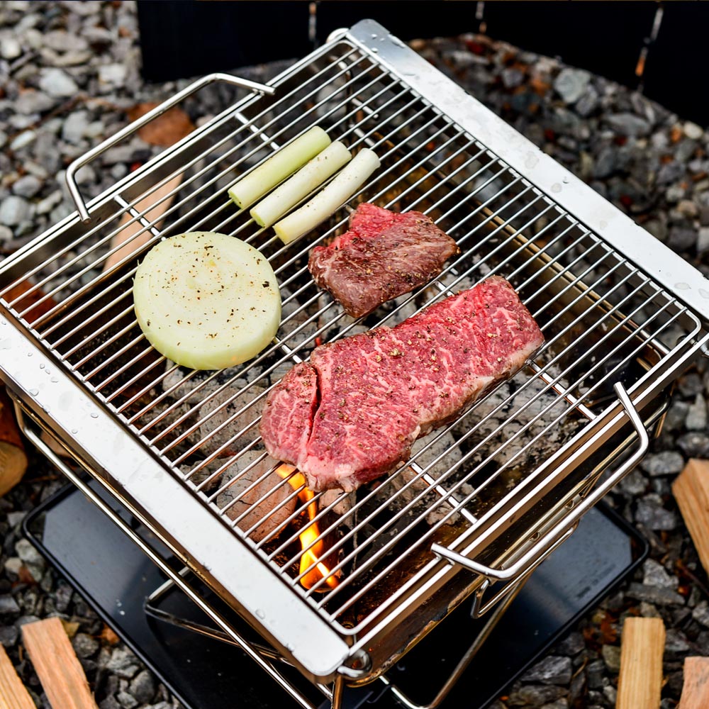 와이드 화로대 중형 폼가방 포함 접이식 캠핑화로대 바베큐그릴