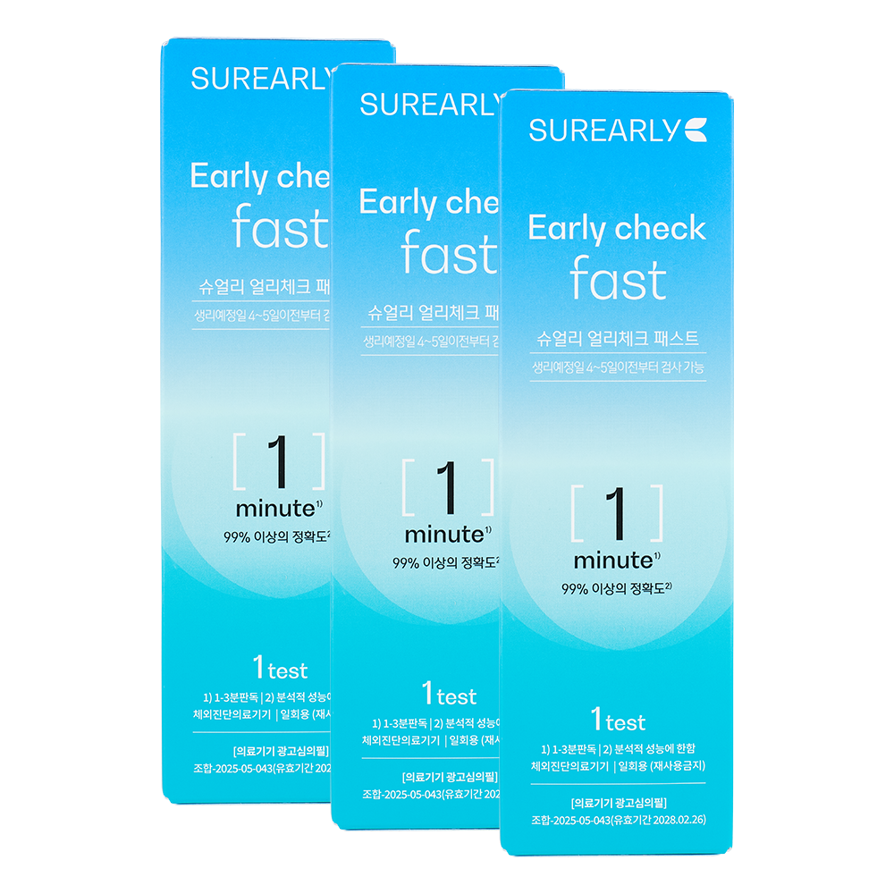 1분 임테기 슈얼리 얼리 체크 패스트 임신 테스트기 (3회분)