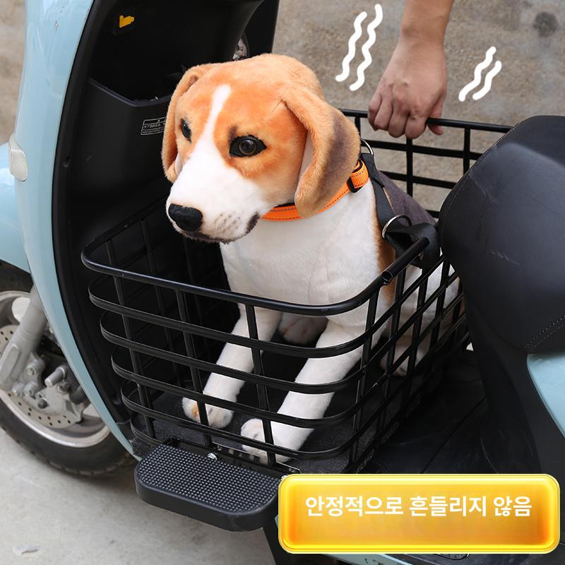 철제 강아지 자전거바구니 이동장 오토바이 애견 캐리어 산책 - 상세 이미지 4