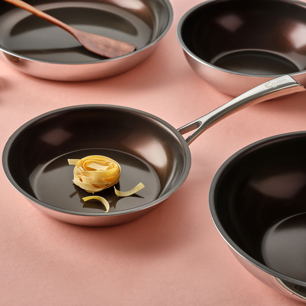 클래딘 인덕션 직화 IH 통4중 스텐 글라트 논스틱 코팅 프라이팬 22cm - 상세 이미지 3