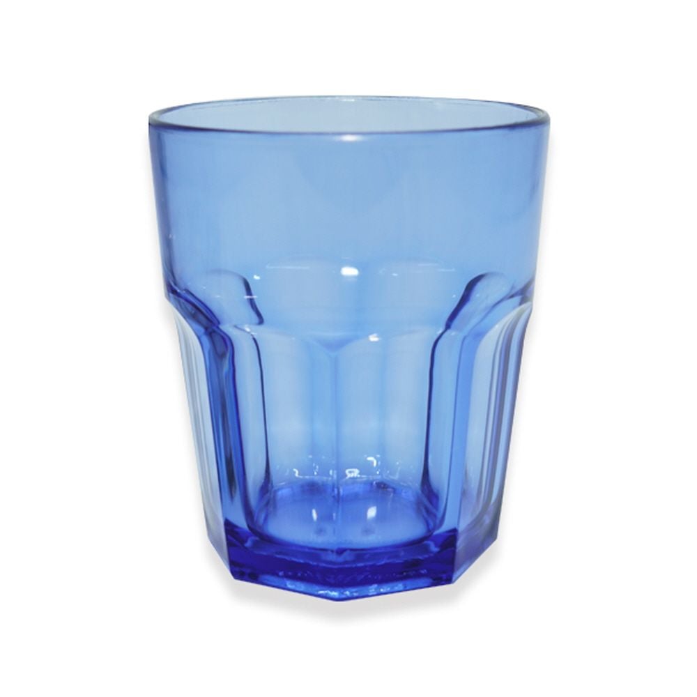 PC 팔각컵 블루 270mL 안깨지는 플라스틱 식당컵 - 상품 이미지