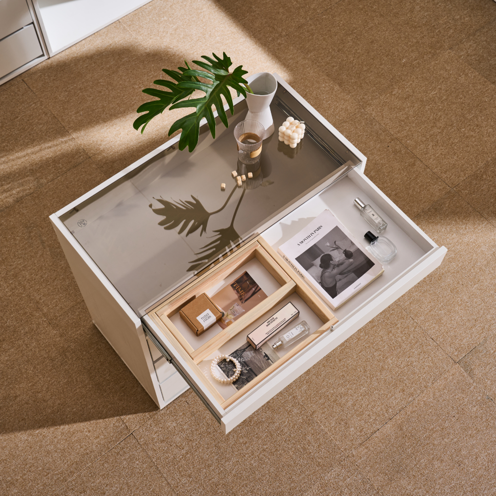 장인가구 올리세 E0 드레스룸 600 아일랜드 4단 악세사리장 옷방 수납장 안방 서랍장