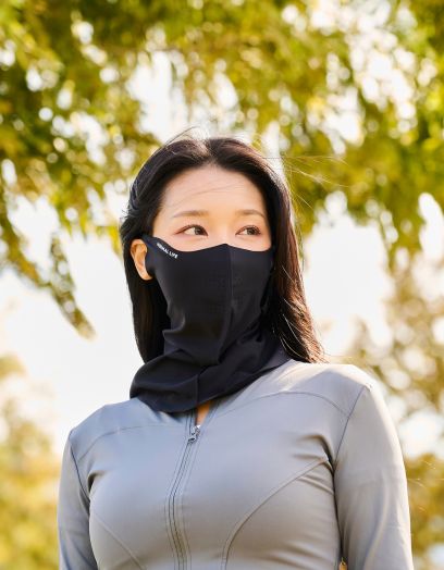 노멀라이프 기모 골프 마스크 오토바이 자전거 방한 넥워머 스포츠 자외선 차단 바람막이 블랙 S