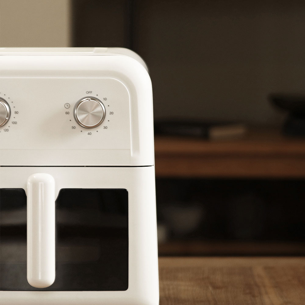 라쿠진 보이는 6L 미니 에어프라이어 유리 소형 올스텐 트레이 에어프라이기