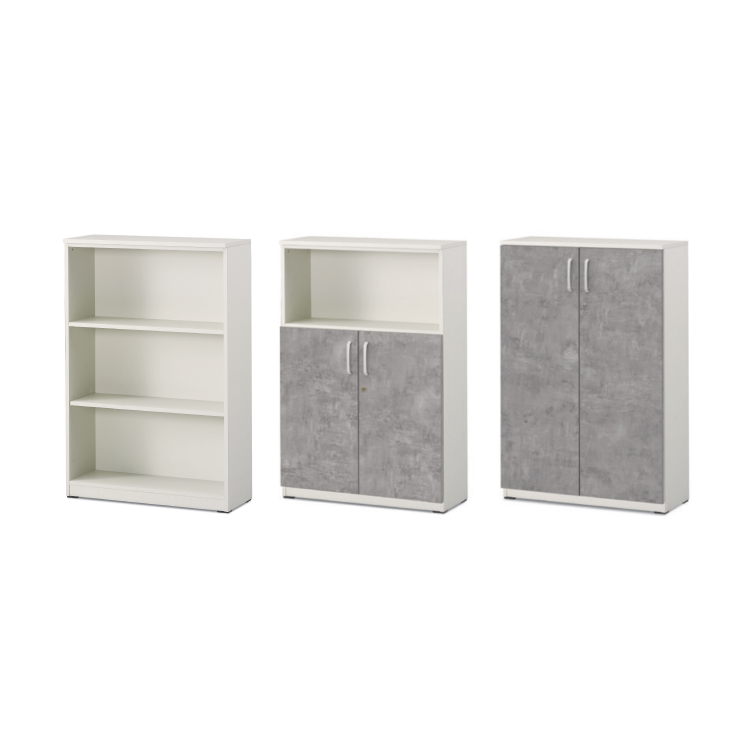토파스 믹스 3단 사무용책장 사무실 화이트 콘크리트 오픈장 올문장 서류 수납장 캐비닛 책장