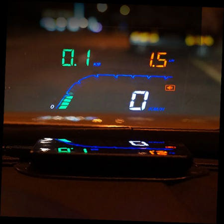 차량용 헤드업 디스플레이 앞유리 투사 속도계 연비 표시 야간 운전 보조