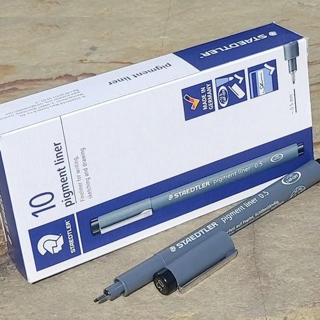 스테들러 0.5mm Fineliner pigment liner 블랙 1다스 - 상품 이미지
