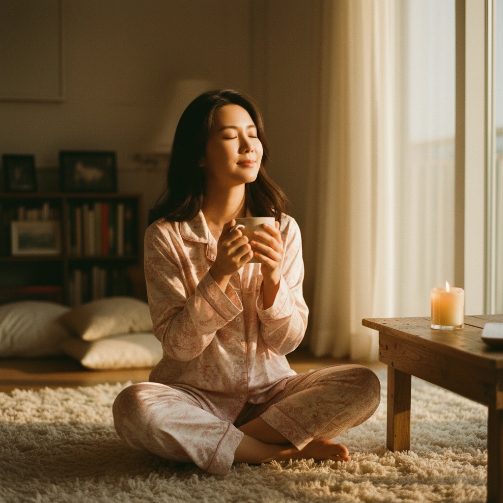수면잠옷 피치기모 봄가을잠옷 상하세트 커플 파자마 홈웨어 뜨왈드주이 울트라스판 - 상세 이미지 4