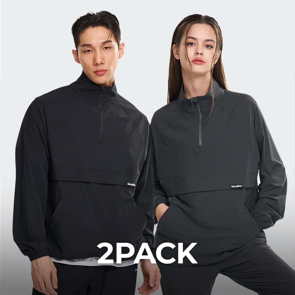 [2PACK] 남자 여성 스트레치 러닝 아노락 자켓 바람막이 러닝복 등산복 운동복 - 상품 이미지