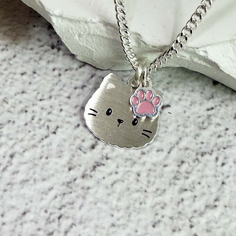 고양이 펜던트 아기 실버 미아방지목걸이 이미지 7