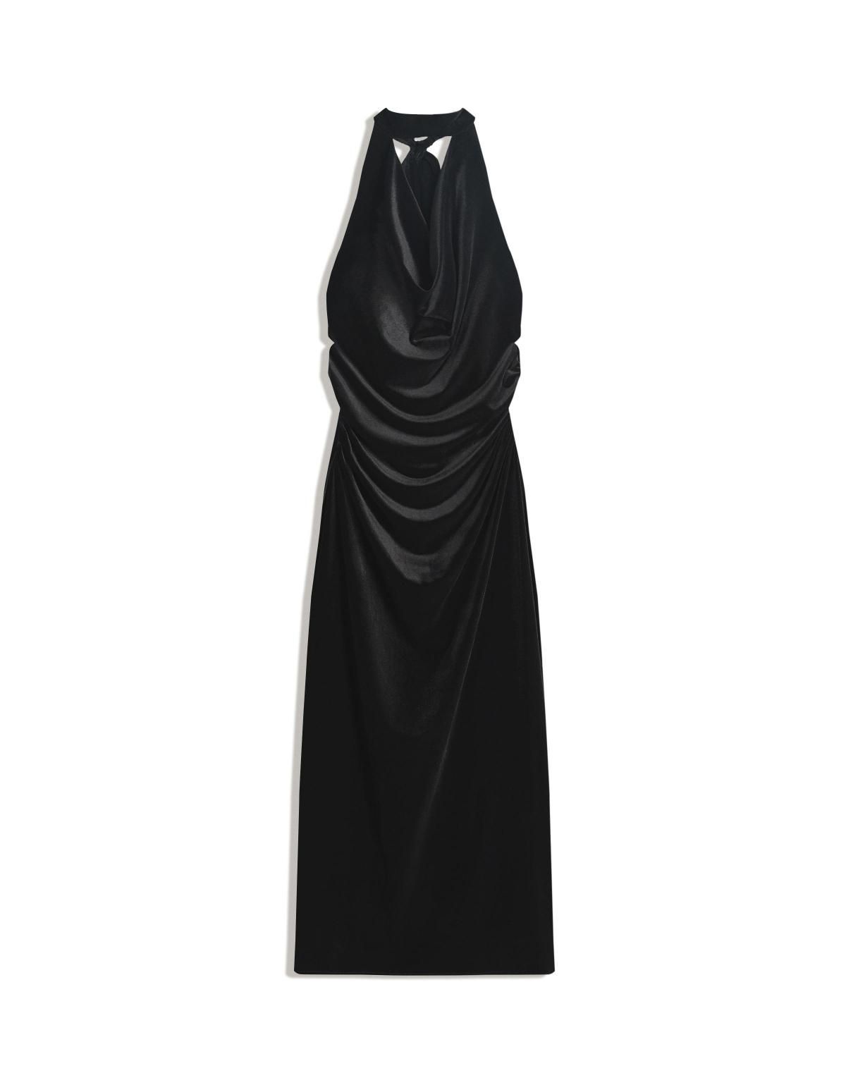 버쉬카 벨벳 터치 드레이프 미디 원피스 5765/692 BLACK - 상세 이미지 3