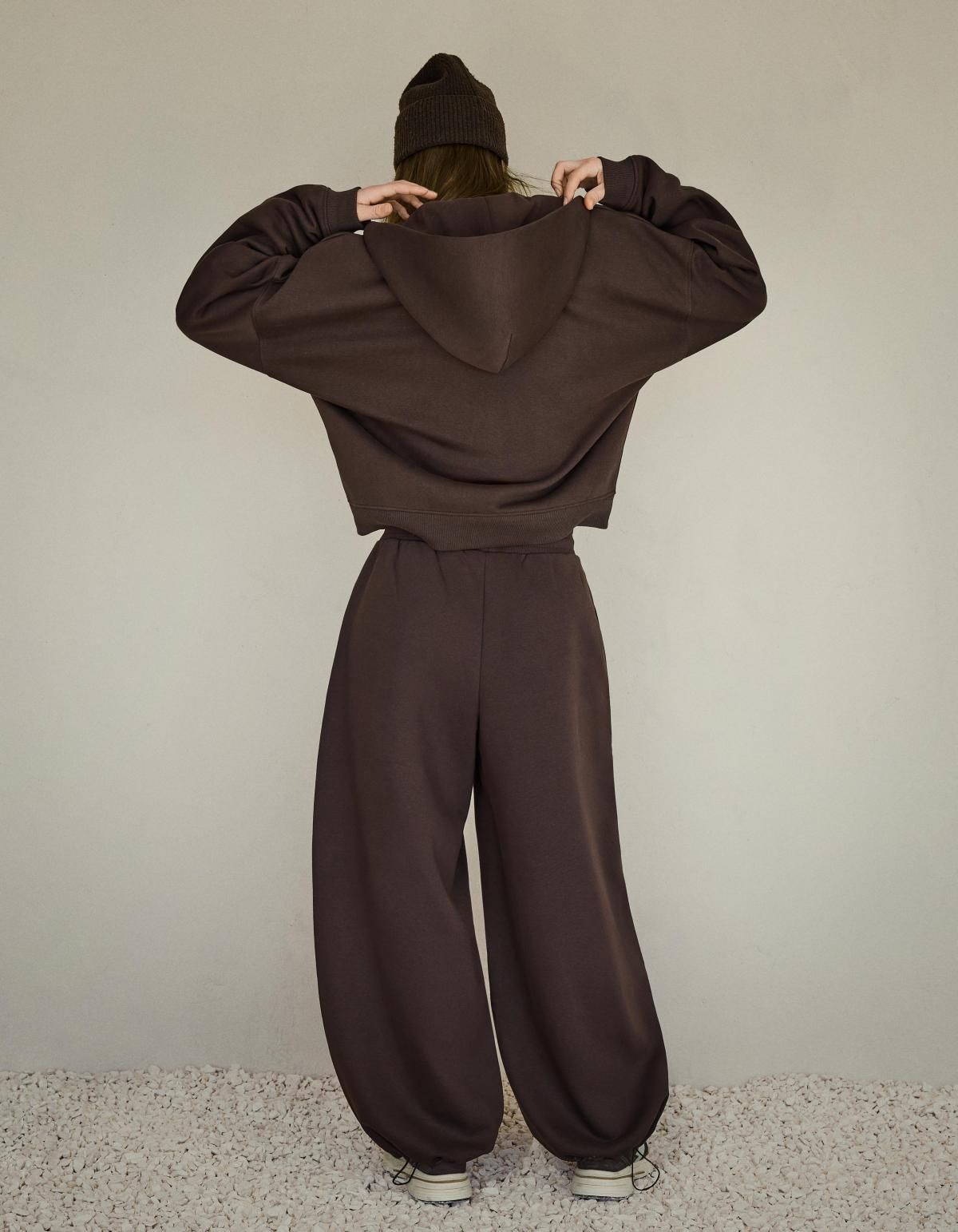 버쉬카 오버핏 브라운 집업 후드티 7053/190 BROWN - 상세 이미지 4