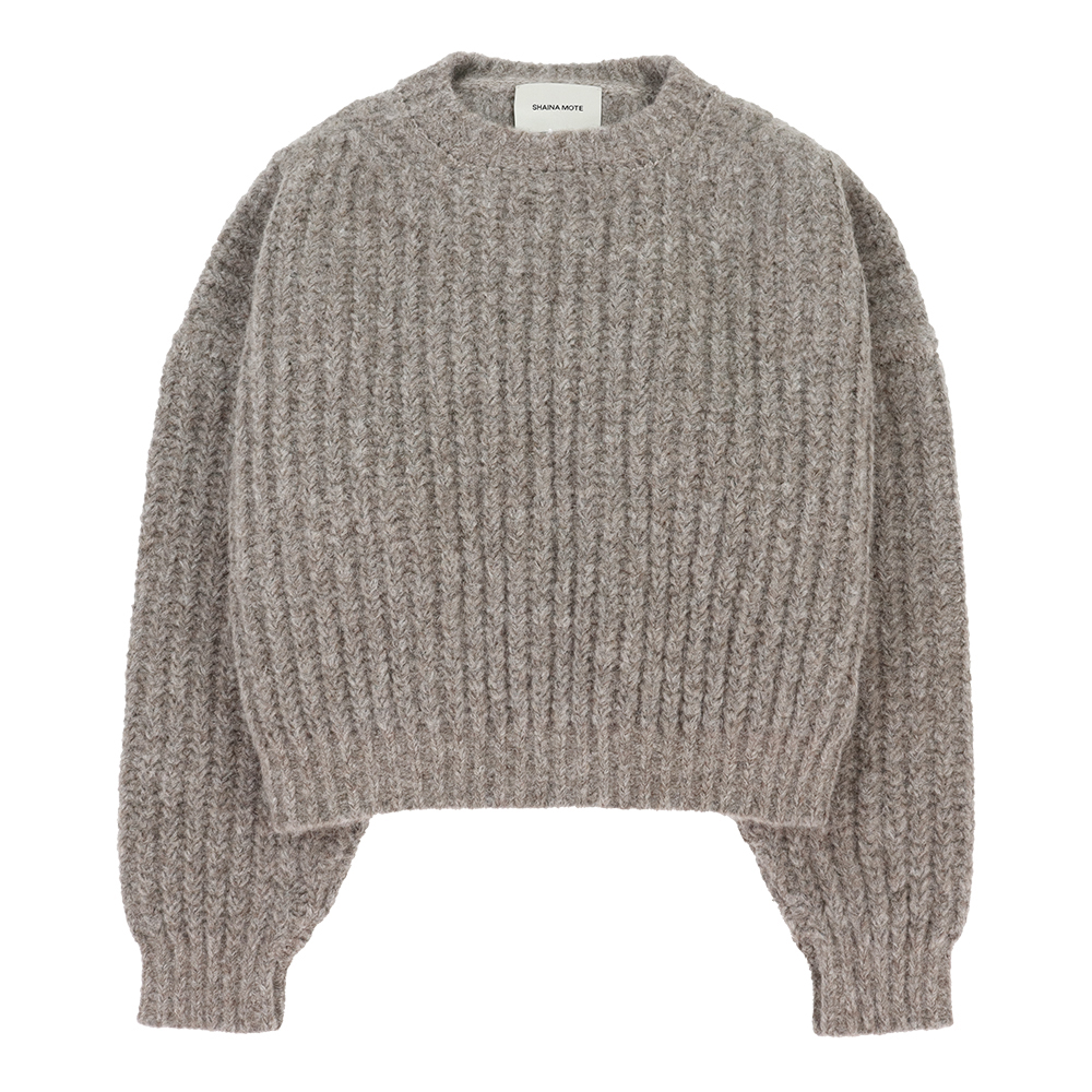 샤이나모트 여성 Classic Crewneck 니트 스웨터 CLASSICCREWNECK-FW24-OATMEAL - 상품 이미지