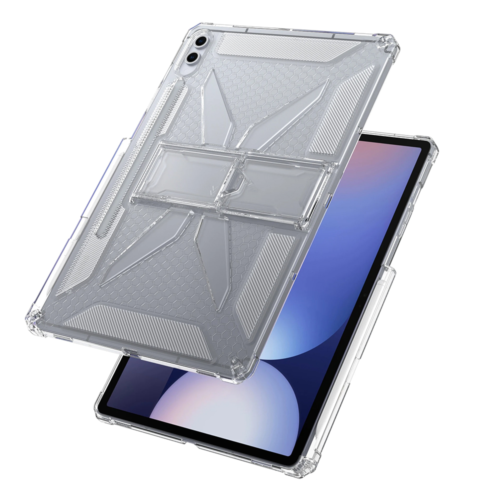 갤럭시탭 S10 FE 플러스 케이스 범퍼 클리어 거치대 S펜 수납 퓨어엑스 투명, 탭 S10 FE+ - 상세 이미지 3