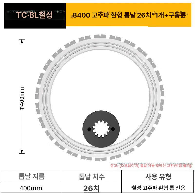 고품질 링쏘 전기 콘크리트 절단기 옹벽 그라인더 커팅기 AC8400 최대절단깊이29cm - 상세 이미지 3