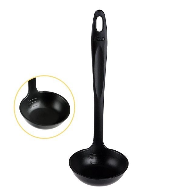 블랙 조리도구-국자 약30cm 계량눈금 - 상품 이미지