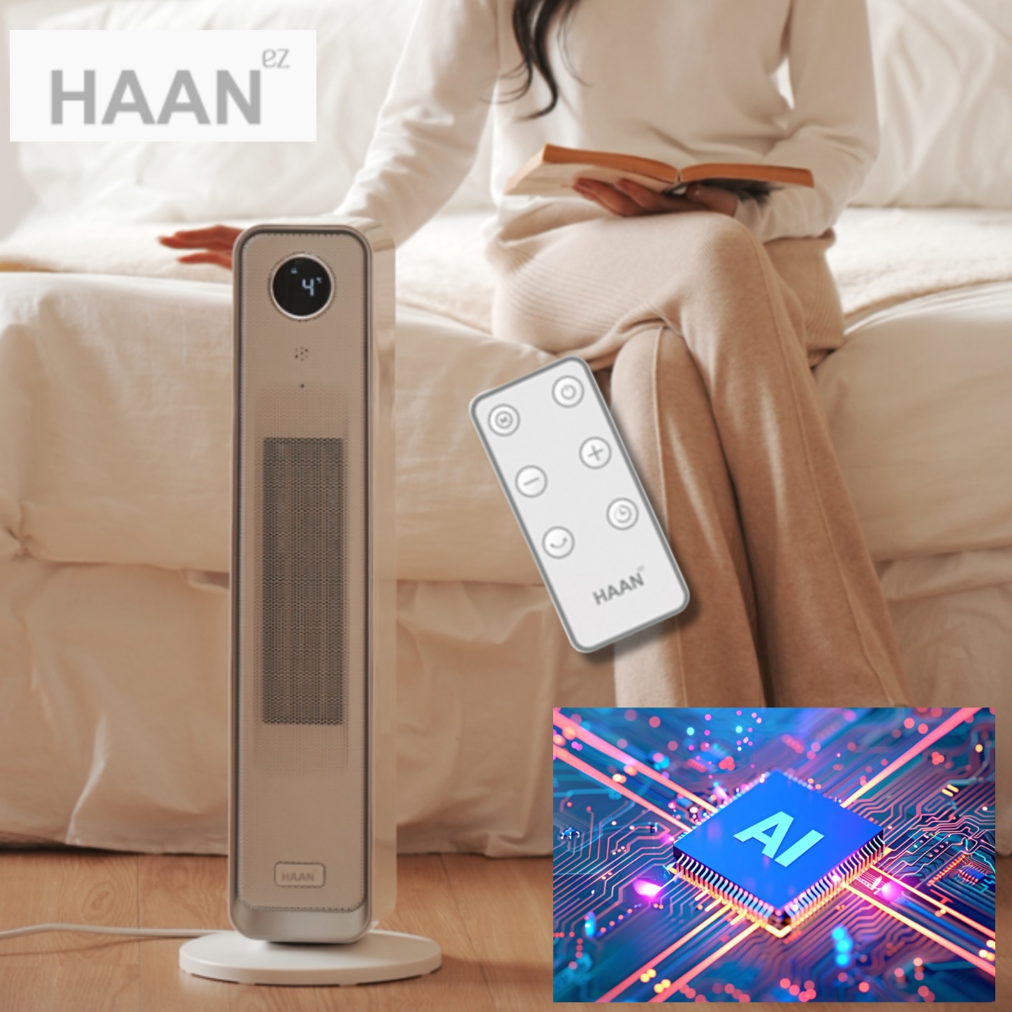 AI 소형 히터 회전 온풍기 업소용 전기 온풍기 원룸 온풍기 - 상품 이미지